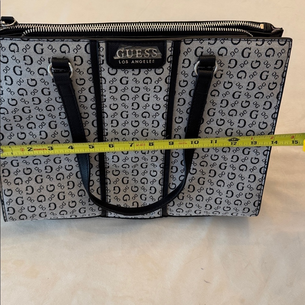 NEW! GUESS Signature Monogram Tote in Black and Gray - Picture 12 of 14